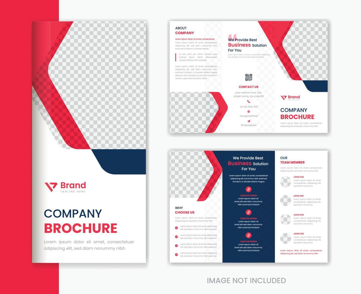 Red Business trifold brochure design for business portfolio vector