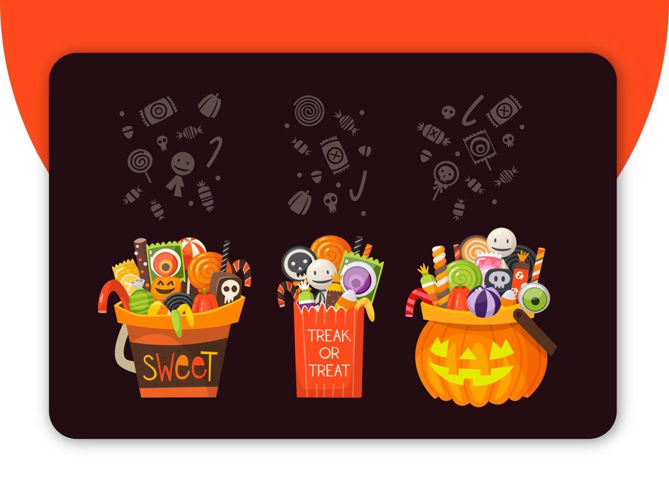 ilustración de dulces de halloween vector