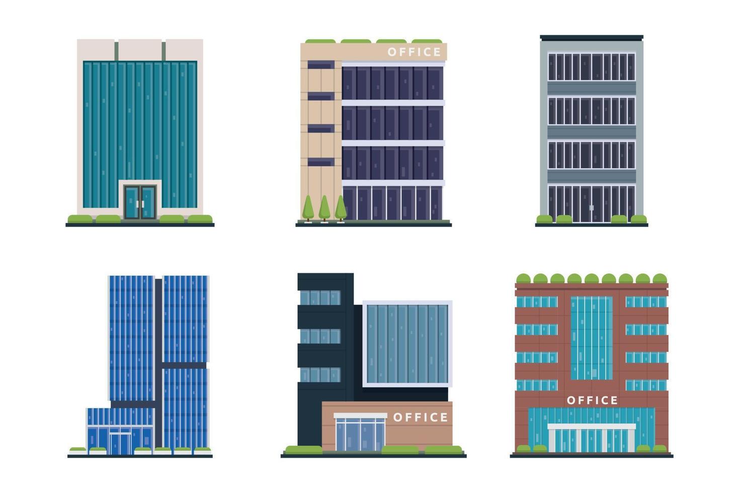 seis ilustración de vector de oficina moderna