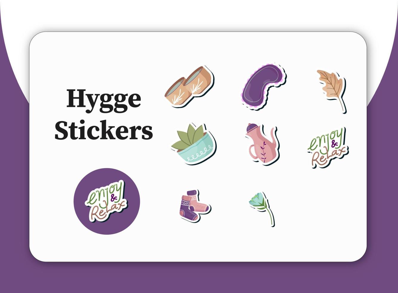 Hygge Cartoon Stickers vector