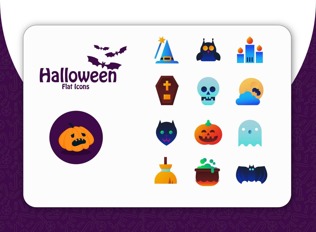 Halloween Flat Icons vector