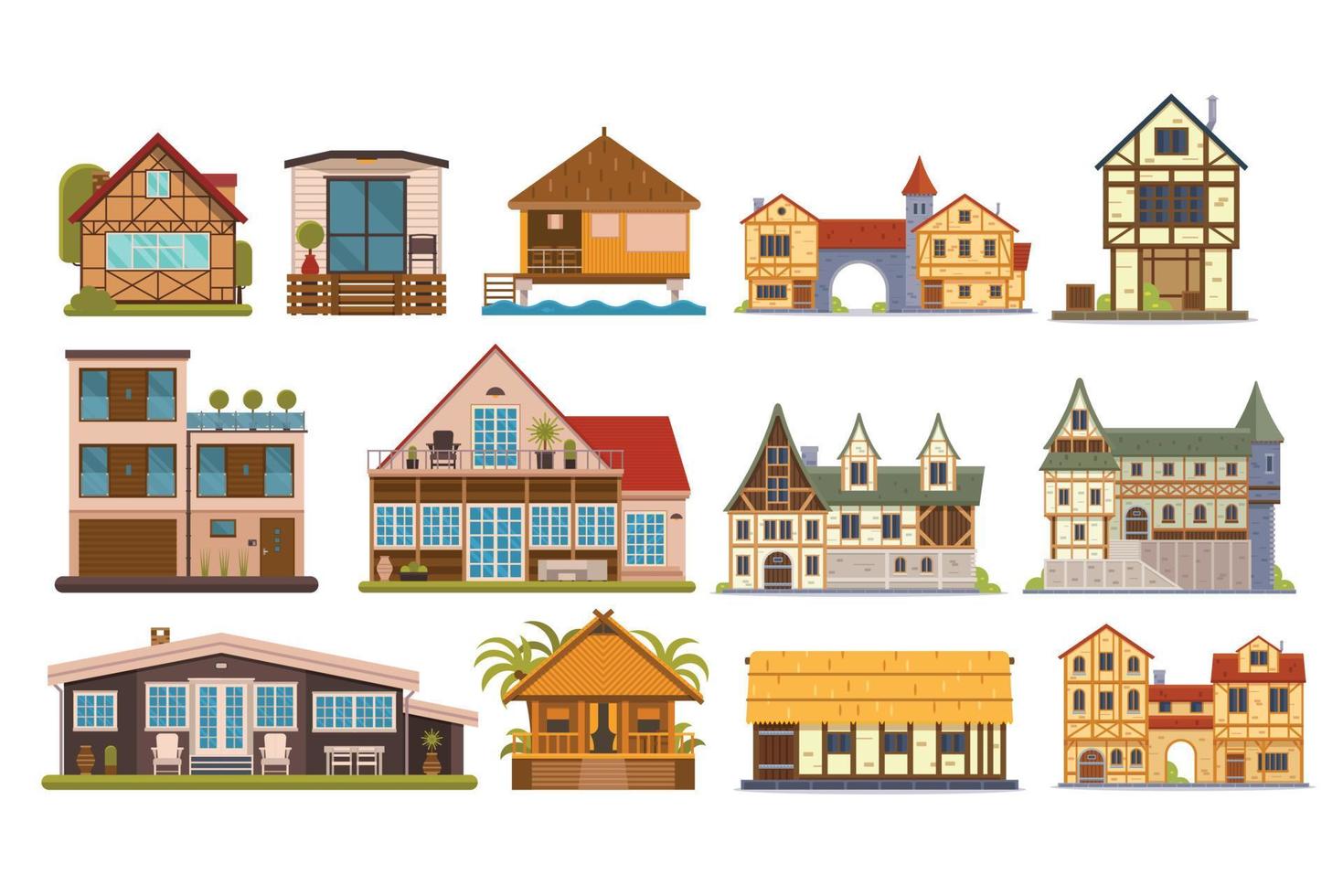 Set of Apartments and Houses vector