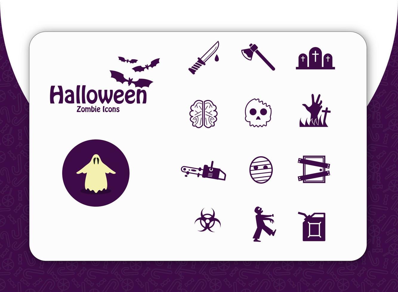 Halloween Zombie Icons vector