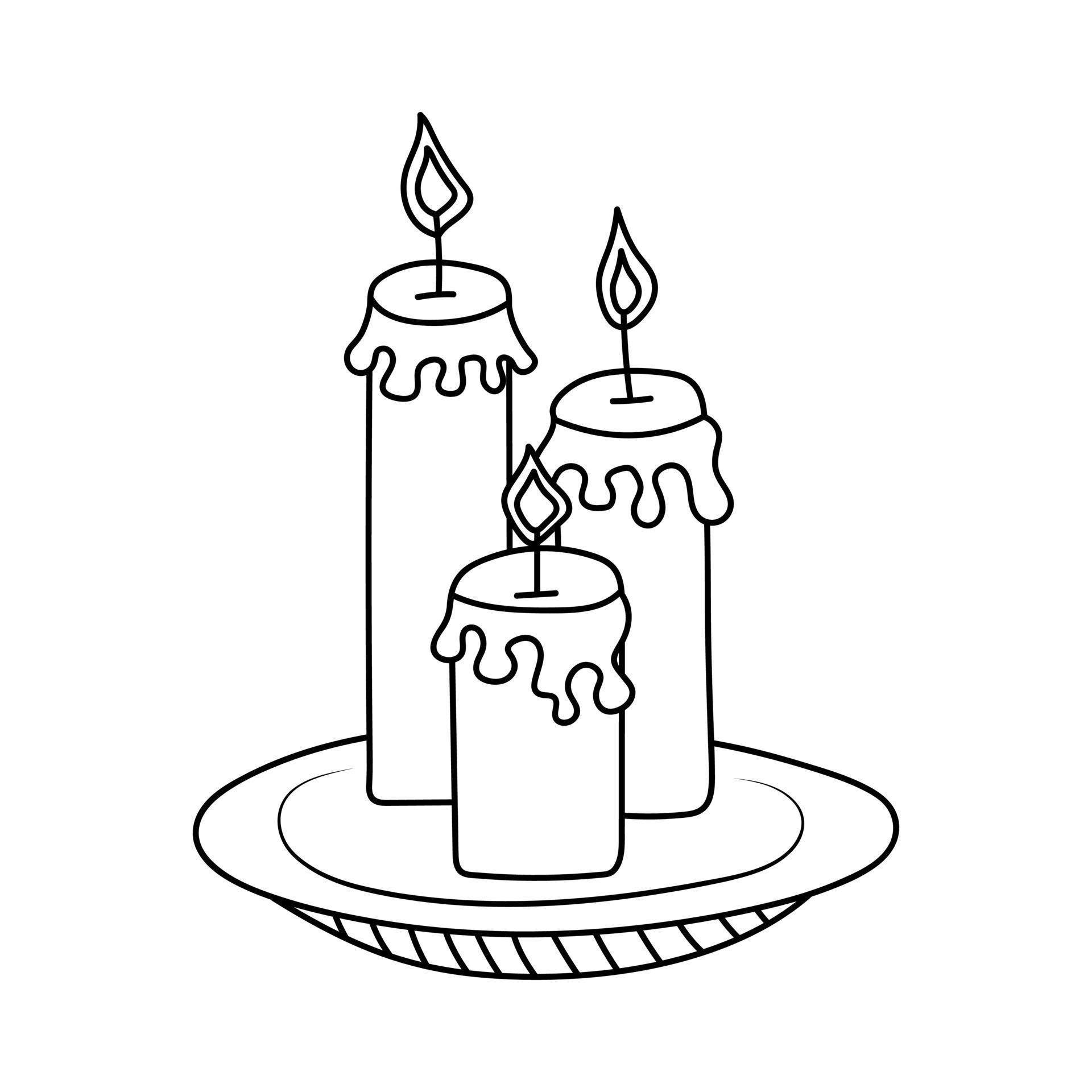 velas en un plato al estilo garabato día de los muertos cumpleaños