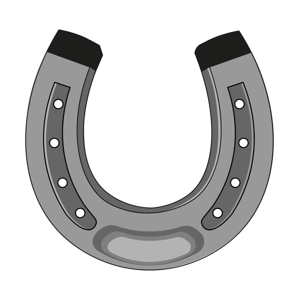 Metal horse shoe on white background vector