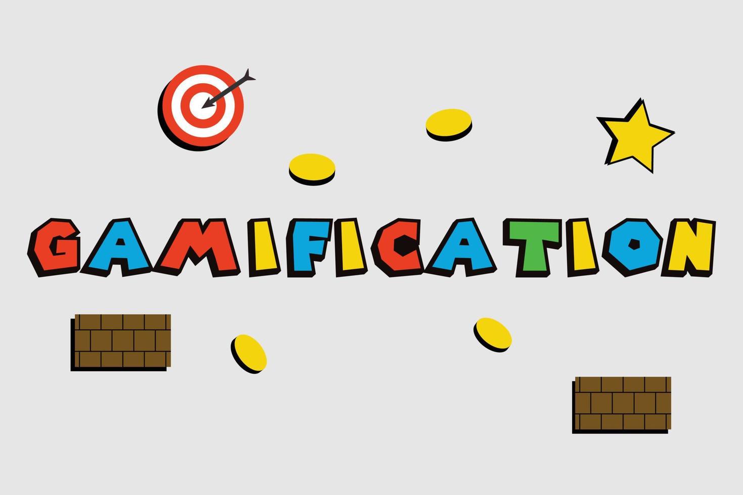 Gamification is the strategy for influencing and motivating the behavior of people, which also includes employees vector