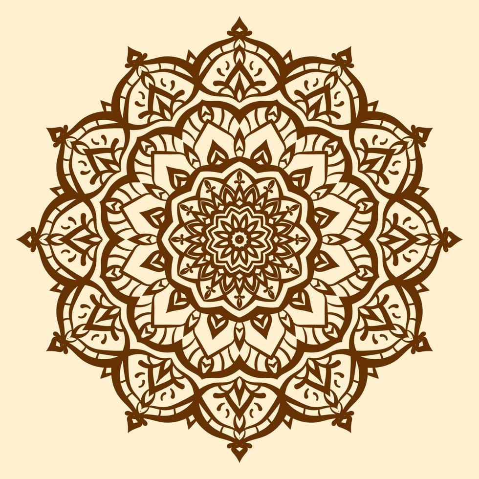 elemento de diseño de vector simétrico de decoración redonda de arte mandala étnico