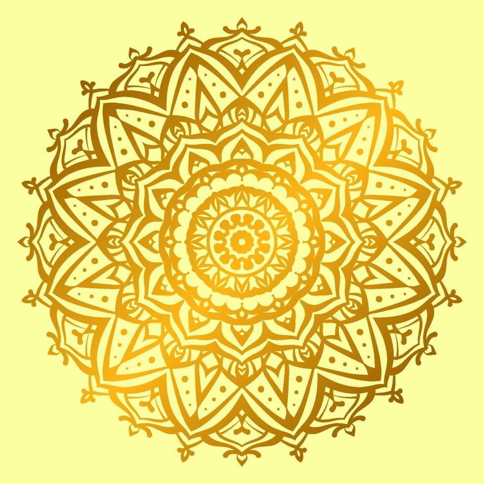 golden textured mandala art pattern for abundance vector design element