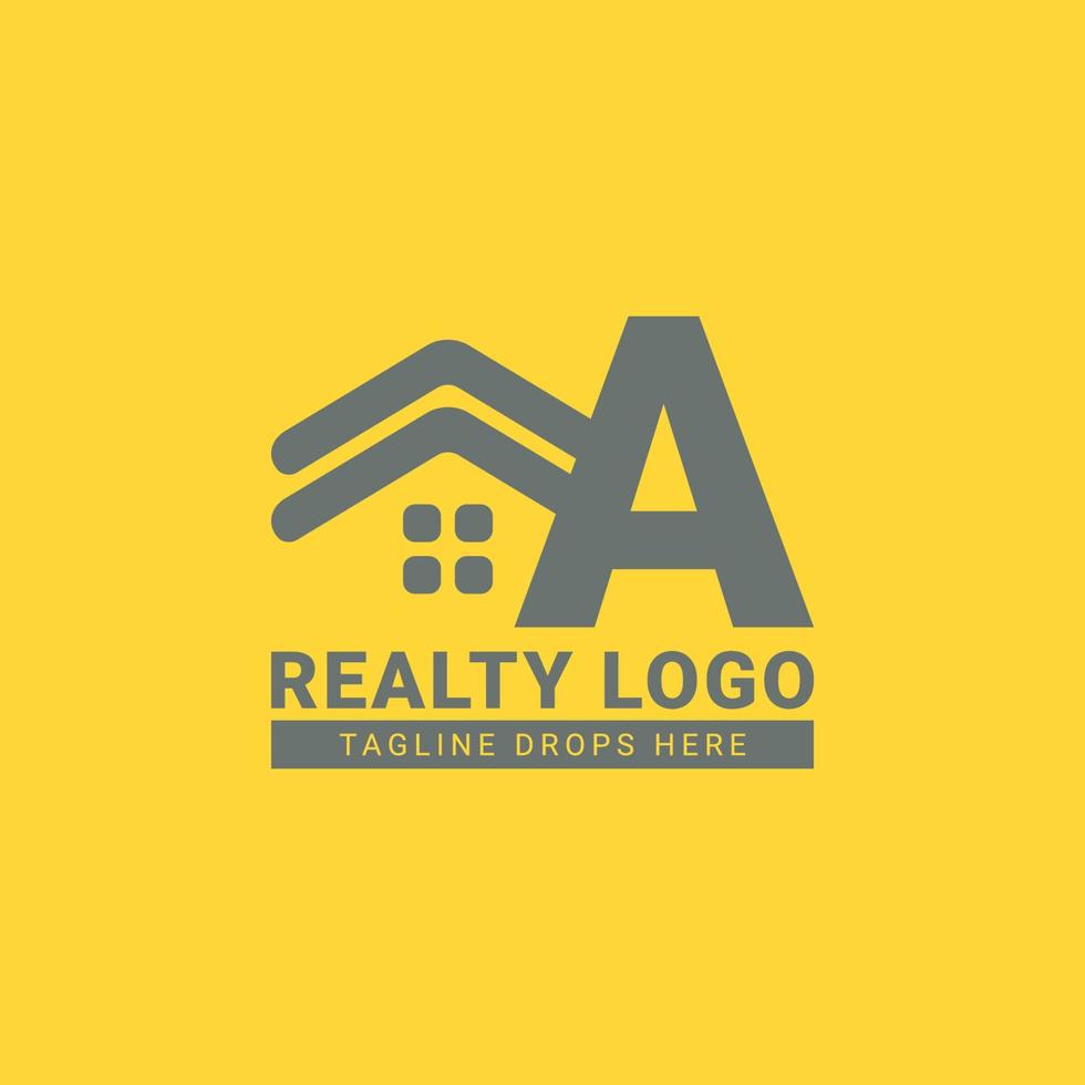 letra a diseño de logotipo de vector de casa de techo para bienes raíces, agente inmobiliario, alquiler de bienes raíces, constructor interior y exterior