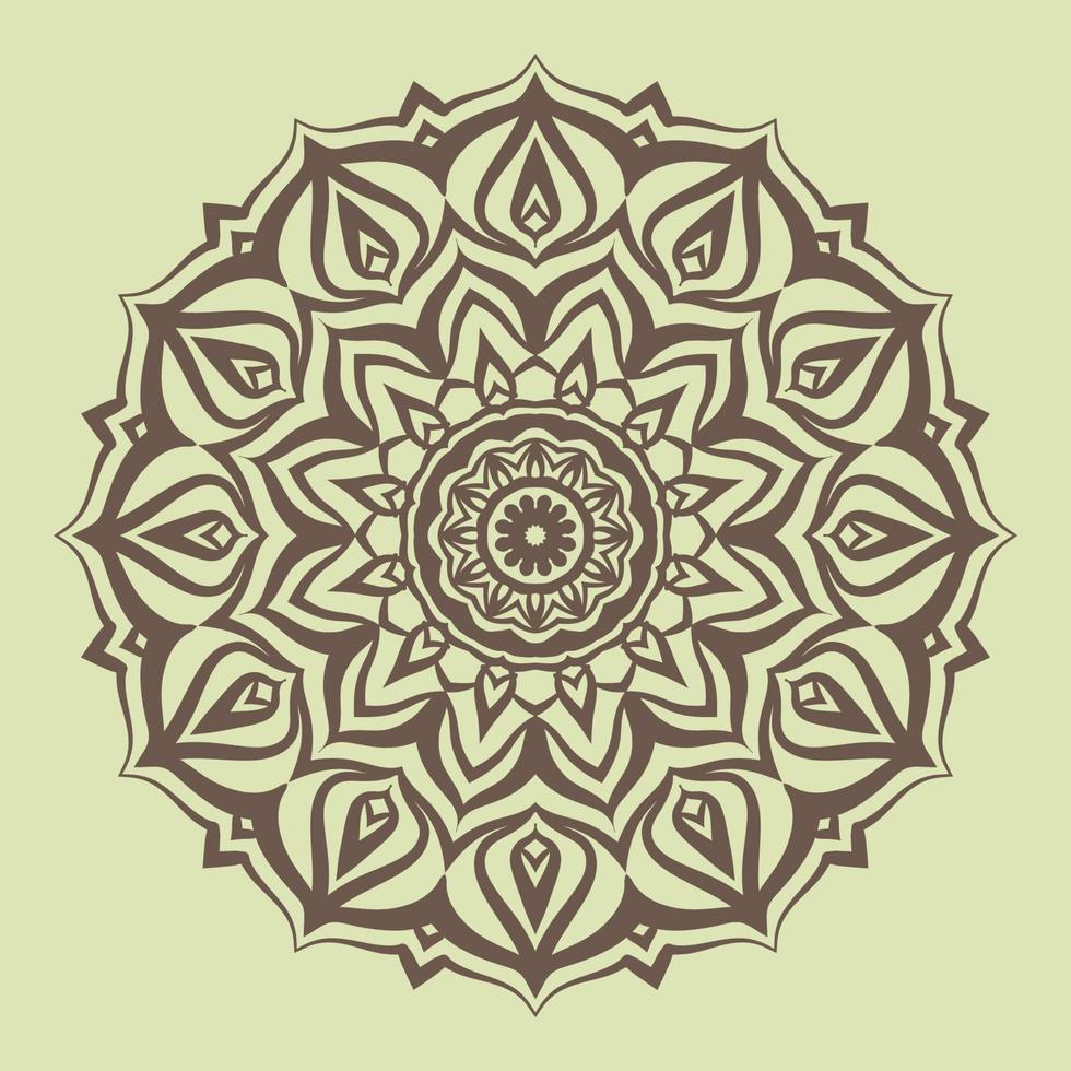 decoración de diseño circular vintage de arte de mandala de color pálido suave vector