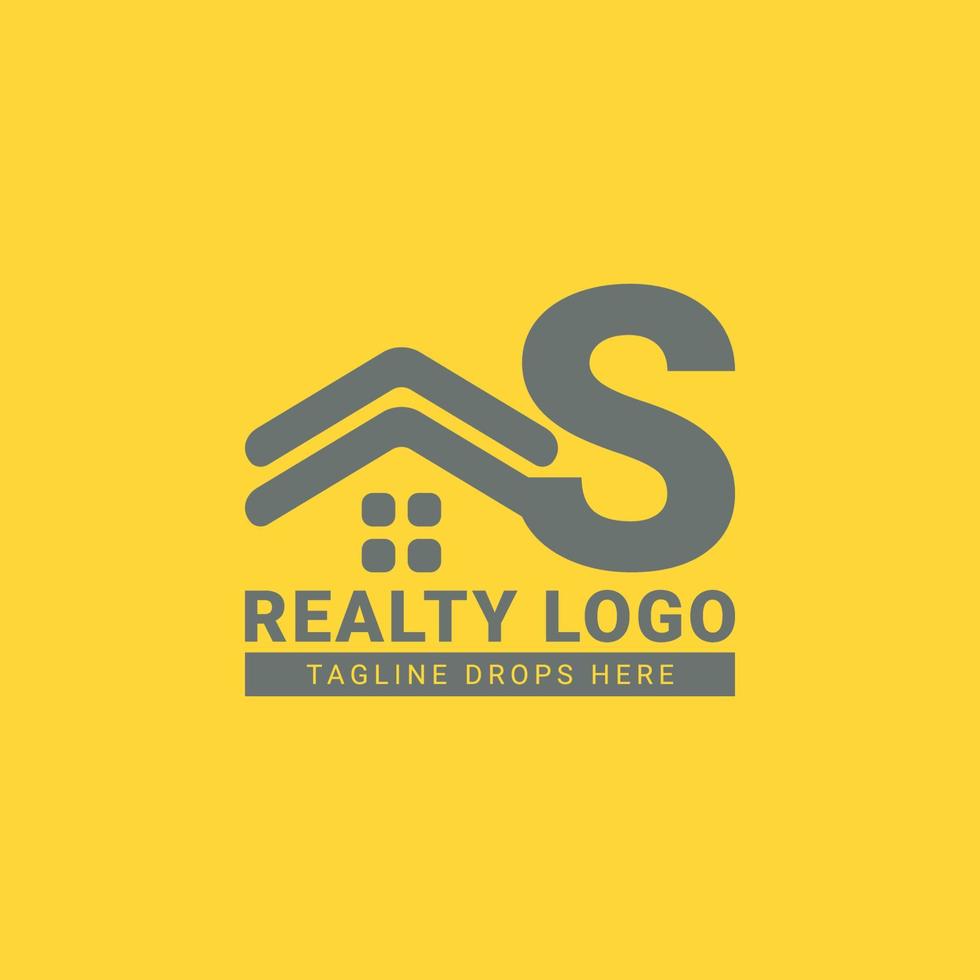 letter S roof house vector logo design for real estate, property agent, realty rent, interior and exterior constructor