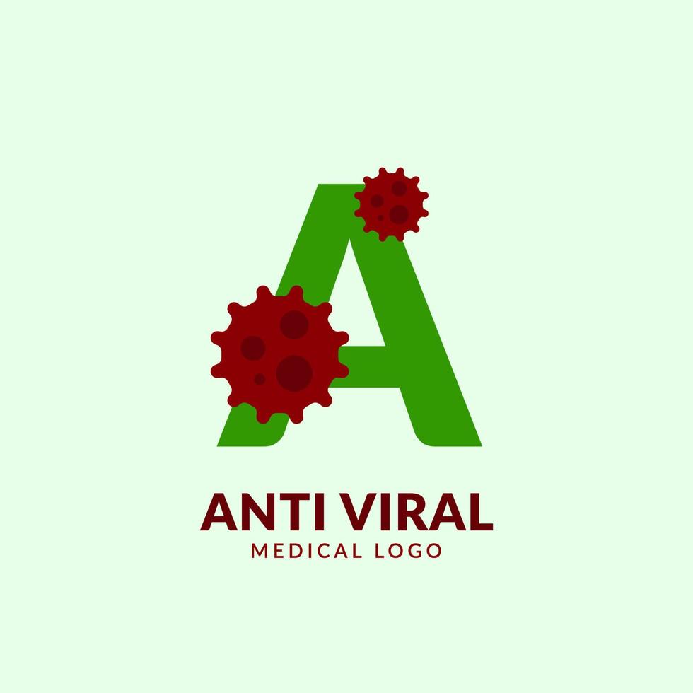 letra a diseño de logotipo de vector médico y sanitario antiviral