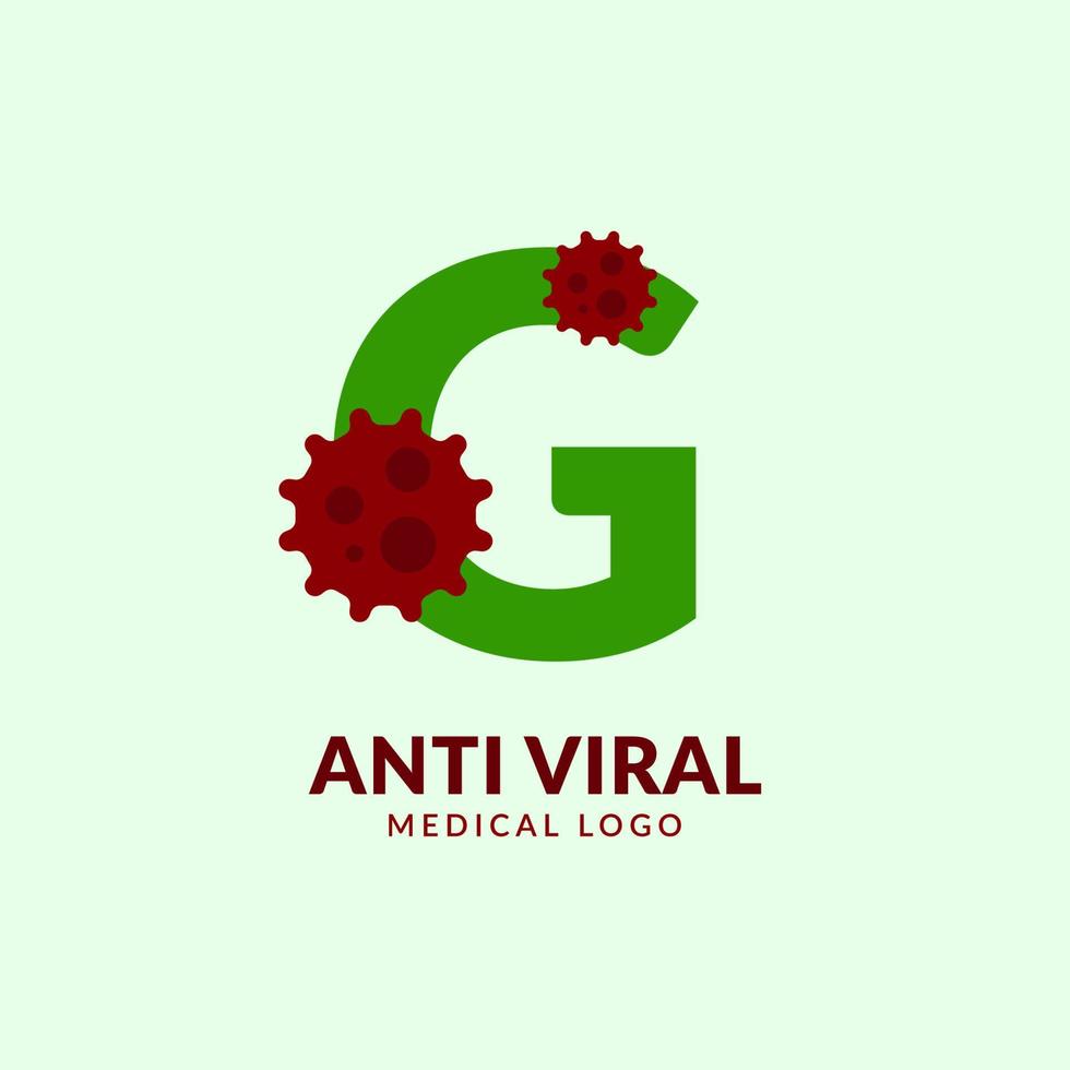 letra g diseño de logotipo de vector médico y sanitario antiviral