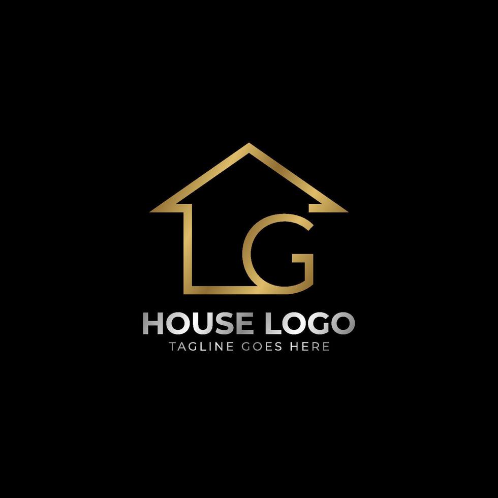 minimalist letter G luxurious house logo vector design for real estate, home rent, property agent