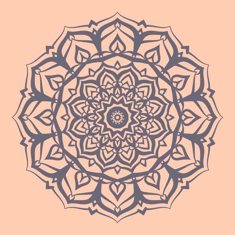 decoración de diseño circular vintage de arte de mandala de color pálido suave vector