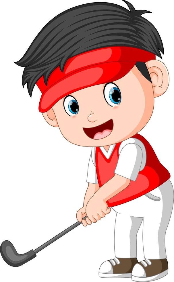 The Children profesional Golfer Ilustration vector