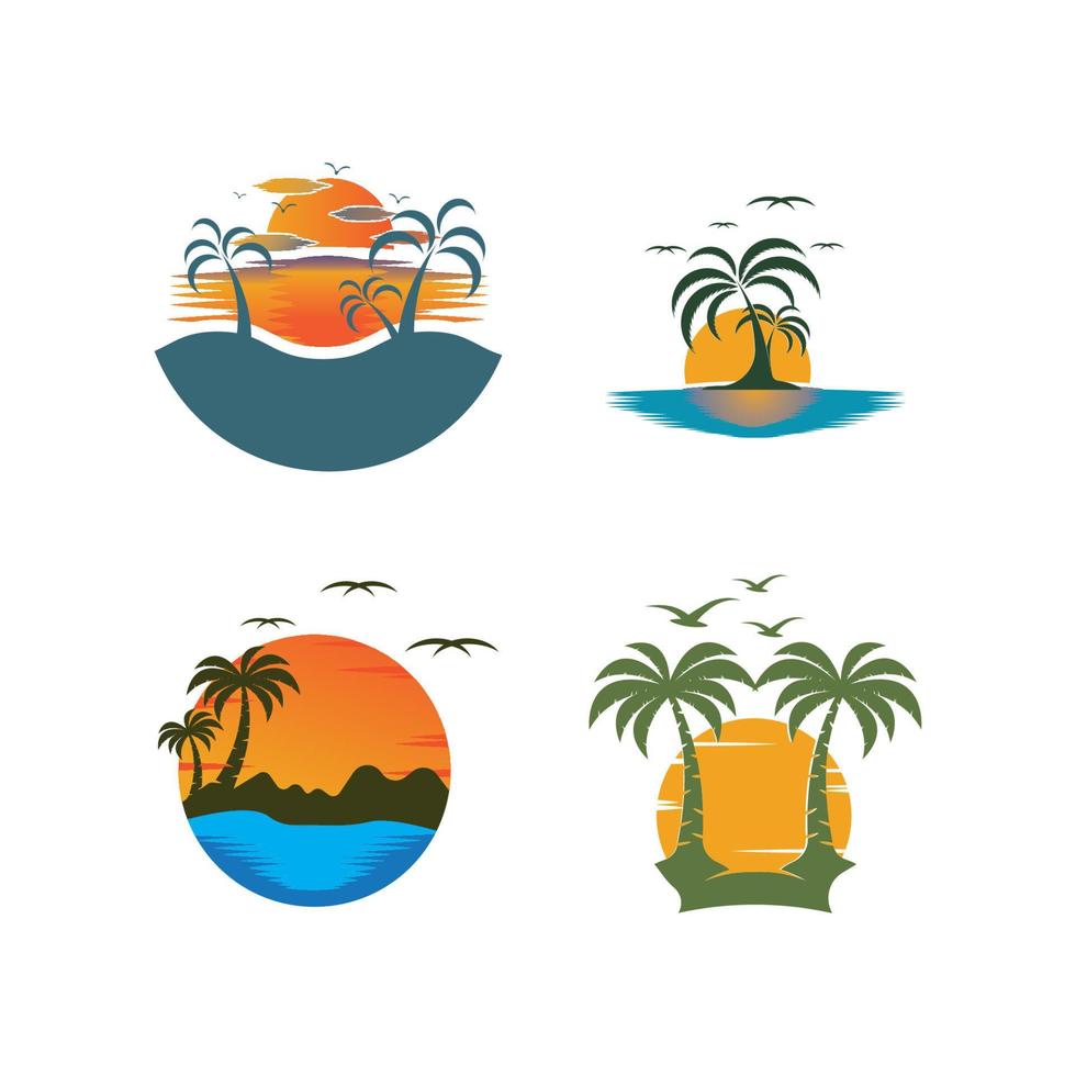 ilustración de símbolo de diseño de icono de logotipo de puesta de sol vector