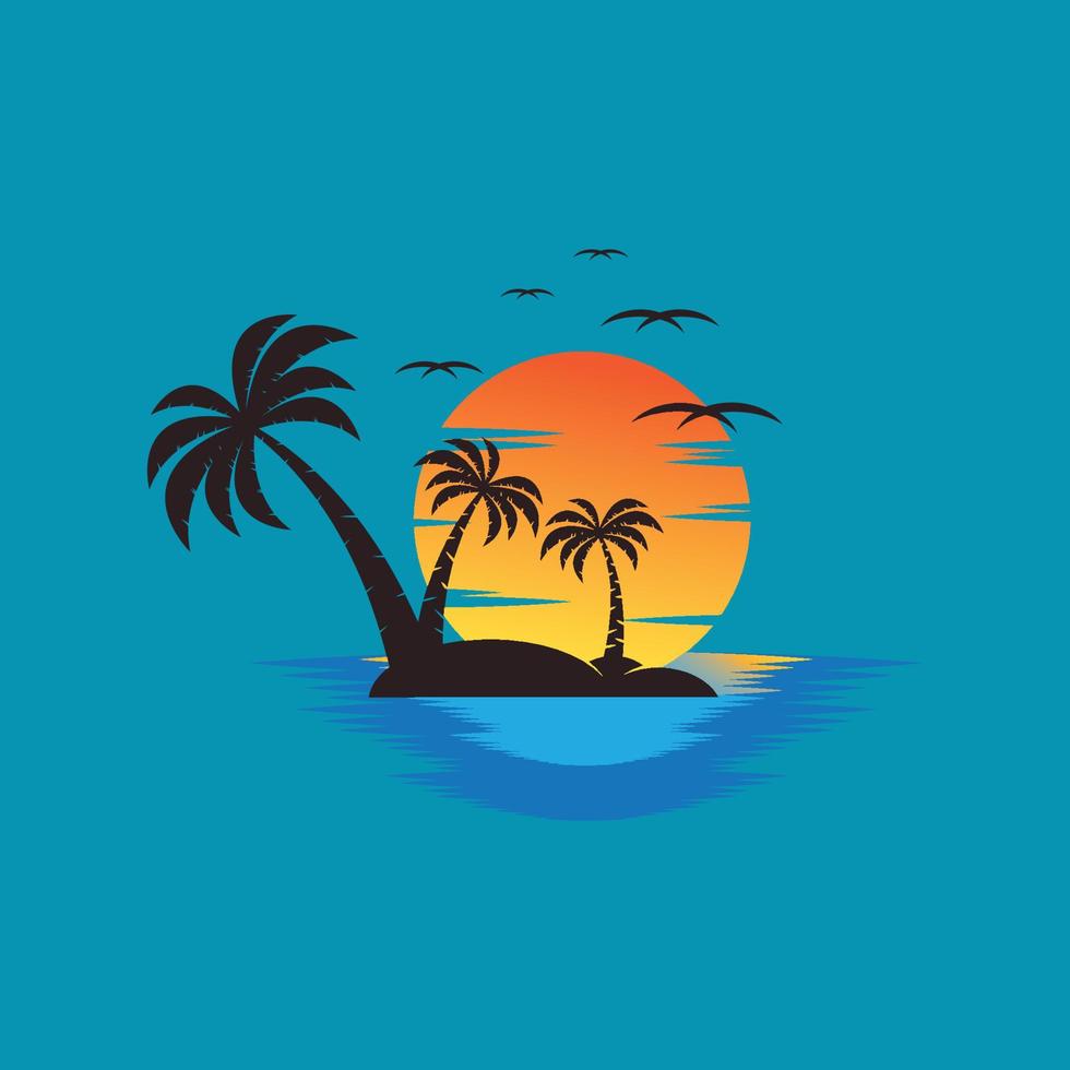 Sunset logo icon design symbol illustration vector