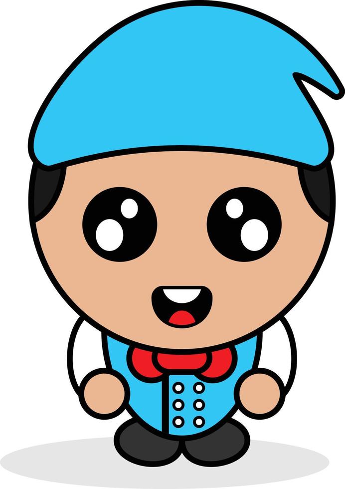 cute icelandic country boy mascot character cartoon vector illustration