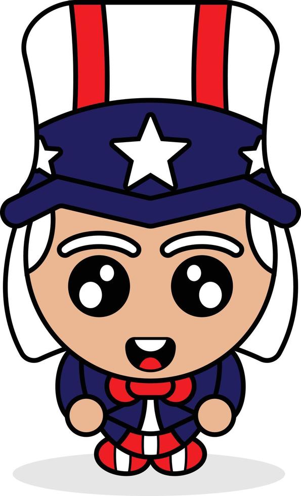 cute American country boy mascot character cartoon vector illustration