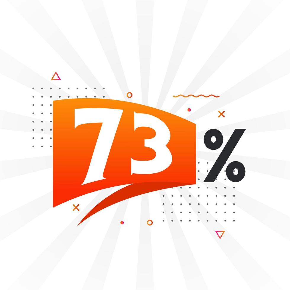 73 discount marketing banner promotion. 73 percent sales promotional design. vector