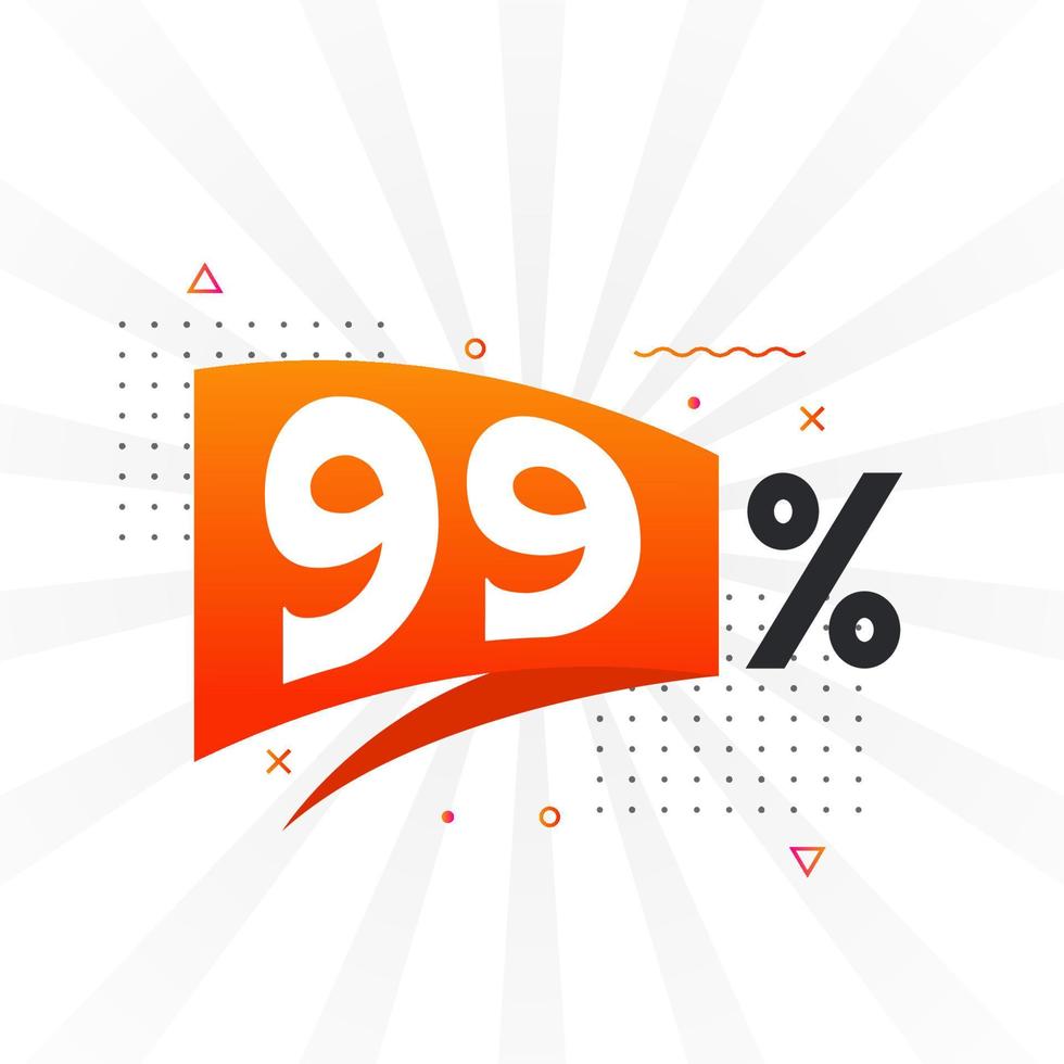 99 discount marketing banner promotion. 99 percent sales promotional design. vector