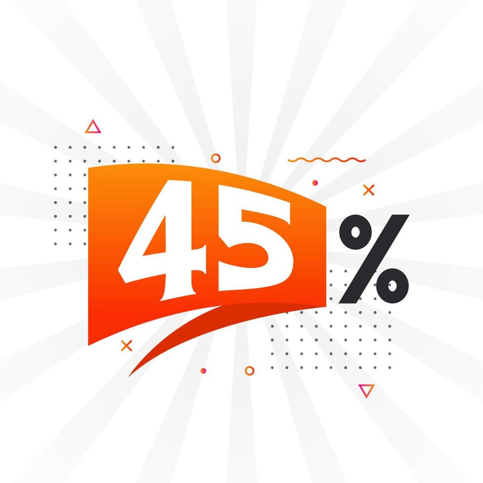 45 discount marketing banner promotion. 45 percent sales promotional design. vector