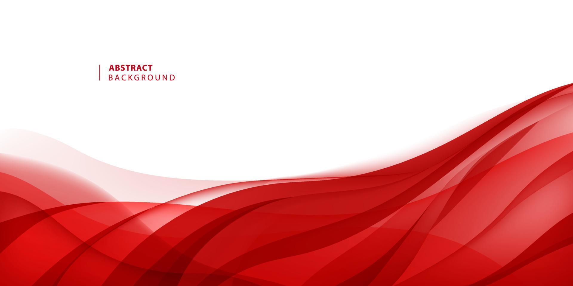 Vector abstract red wavy background. Curve flow motion illustration