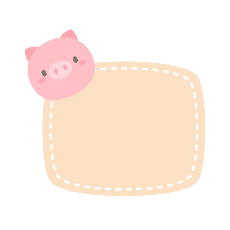 cute wild animal cartoon text frame for decorating schedule notebook vector