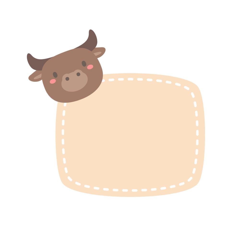 cute wild animal cartoon text frame for decorating schedule notebook vector