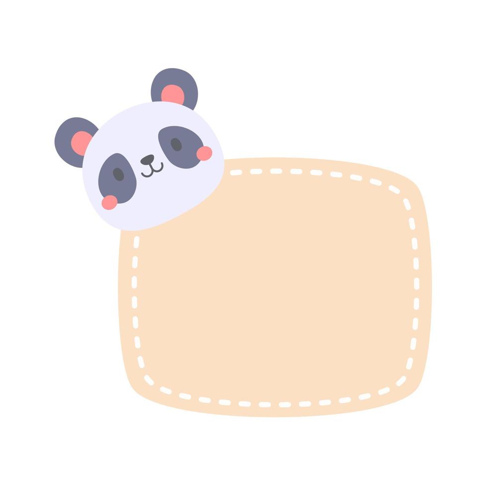 cute wild animal cartoon text frame for decorating schedule notebook vector