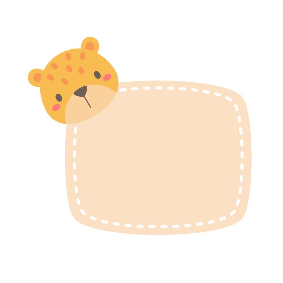 cute wild animal cartoon text frame for decorating schedule notebook vector
