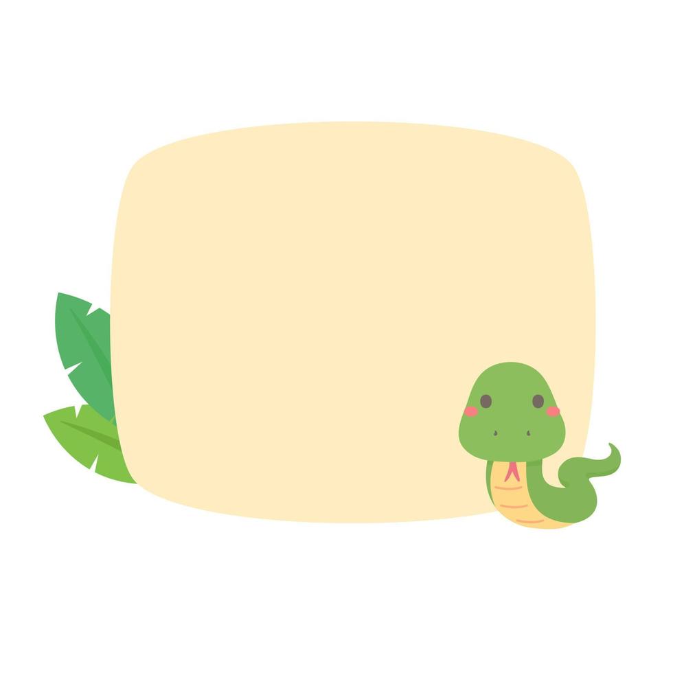 cute amphibian cartoon text frame for decorating schedule notebook vector