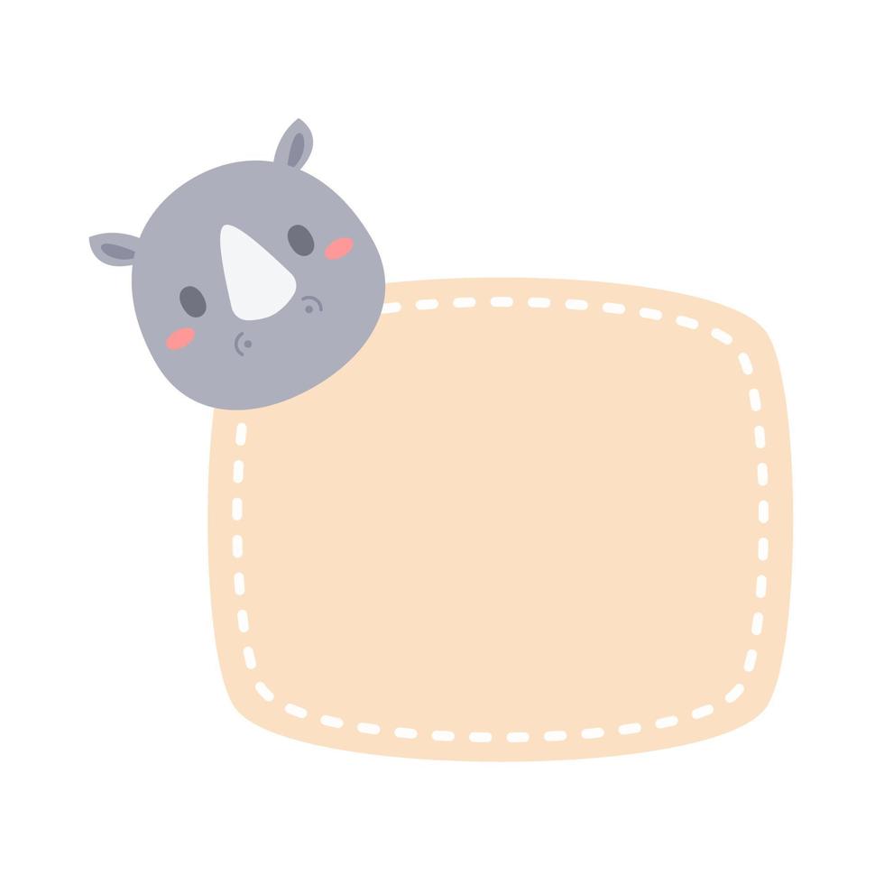 cute wild animal cartoon text frame for decorating schedule notebook vector