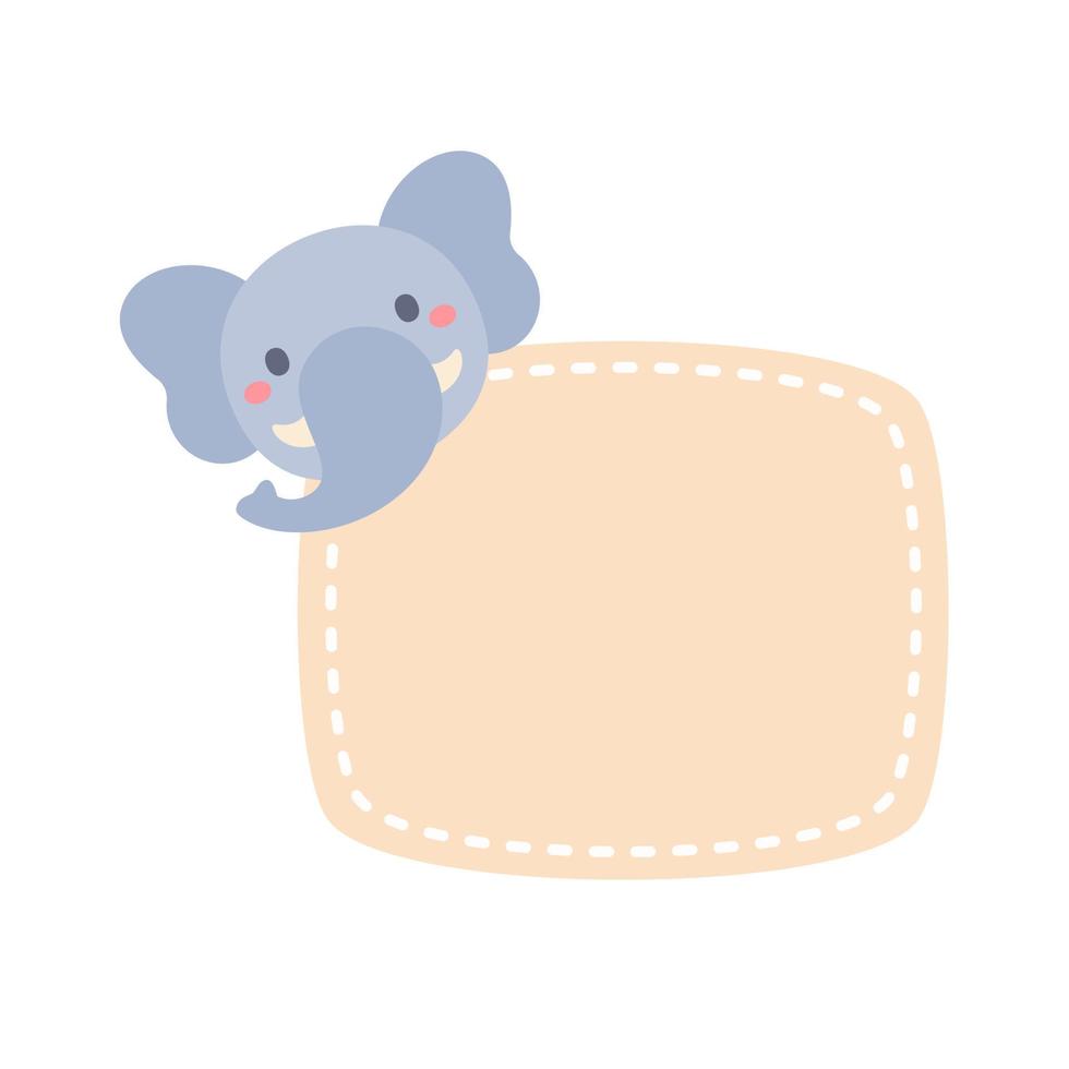 cute wild animal cartoon text frame for decorating schedule notebook vector