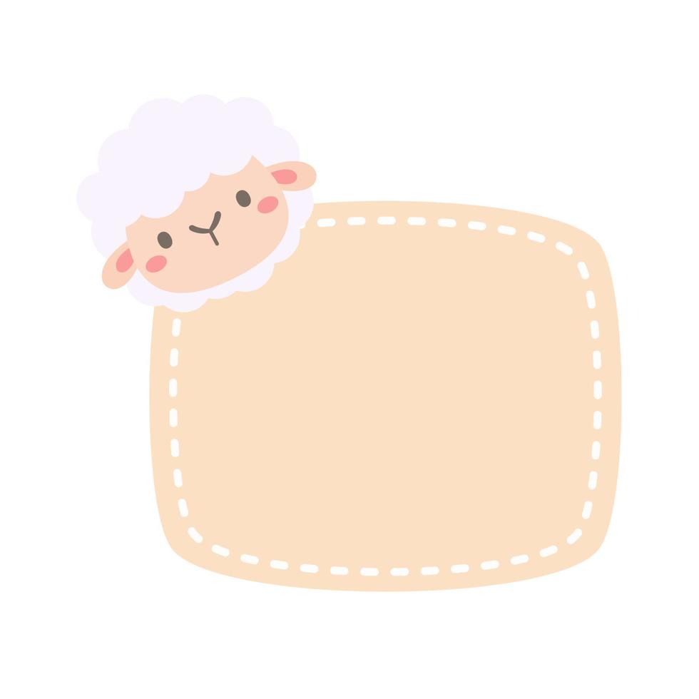 cute wild animal cartoon text frame for decorating schedule notebook vector