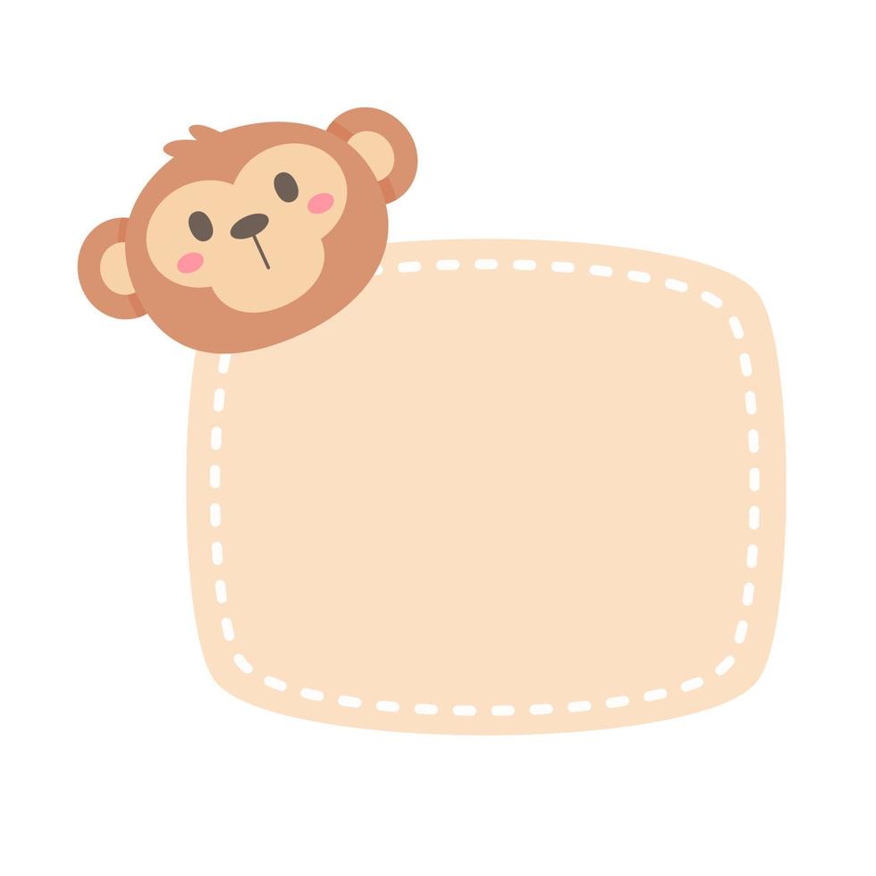 cute wild animal cartoon text frame for decorating schedule notebook vector