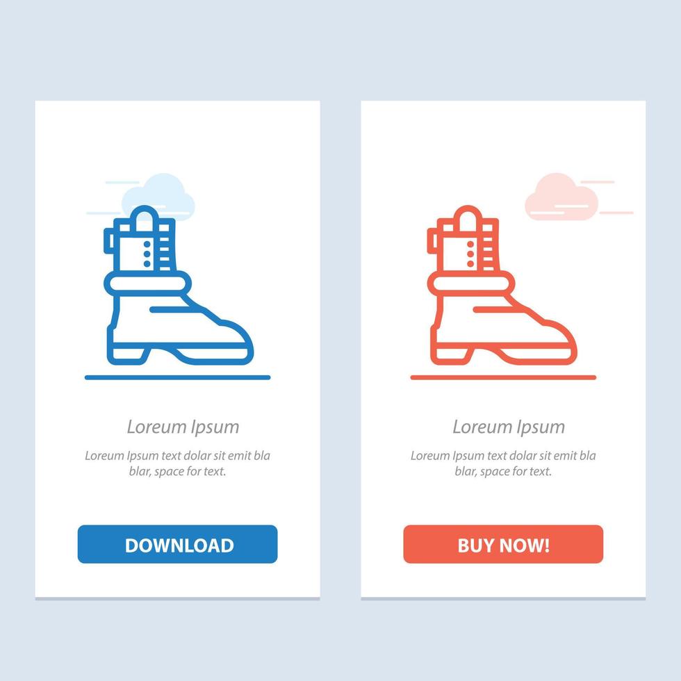 Shoes Boot American  Blue and Red Download and Buy Now web Widget Card Template vector