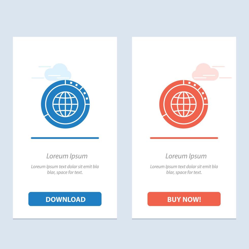 Management Data Global Globe Resources Statistics World  Blue and Red Download and Buy Now web Widge vector