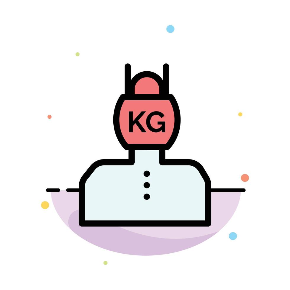 Head Life Problem Stress Weight Abstract Flat Color Icon Template vector