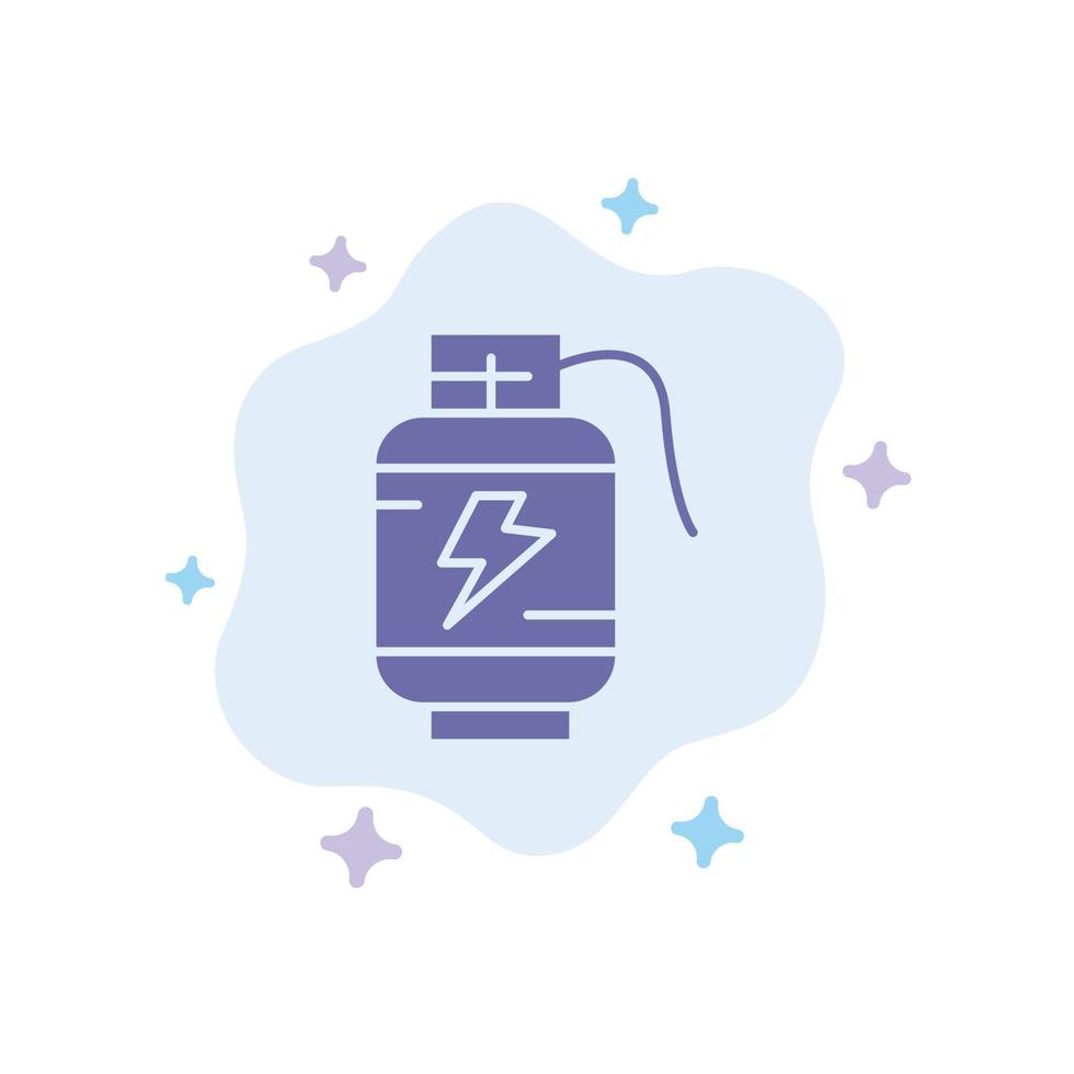 Accumulator Battery Power Charge Blue Icon on Abstract Cloud Background vector