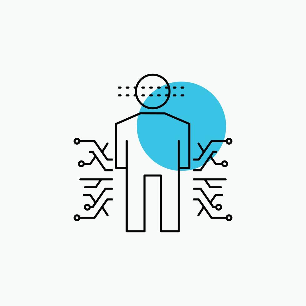 Sensor. body. Data. Human. Science Line Icon vector