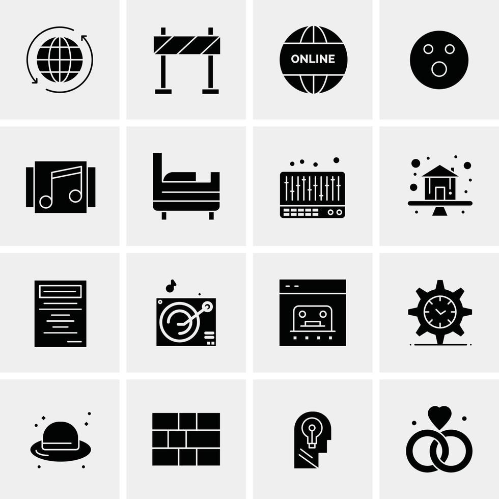 16 iconos de negocios universales vector ilustración de icono creativo para usar en proyectos relacionados con la web y dispositivos móviles