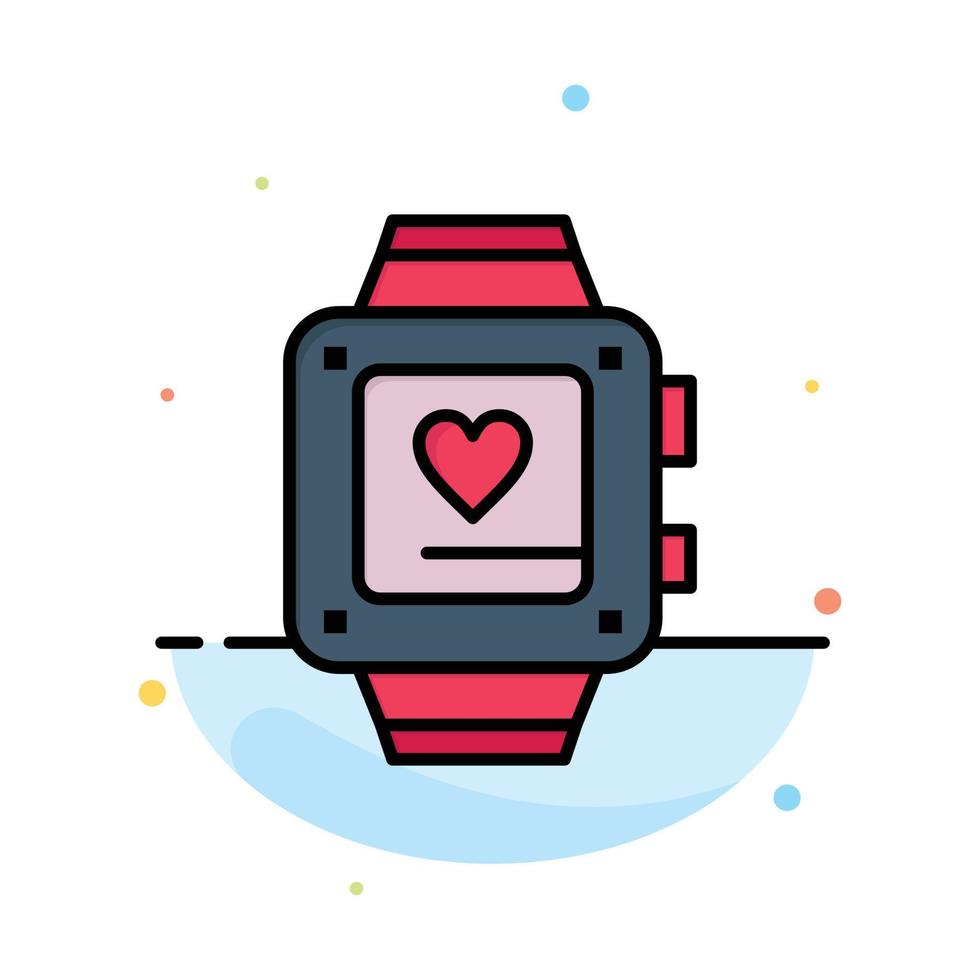 plantilla de icono de color plano abstracto de boda de corazón de amor de reloj de mano vector