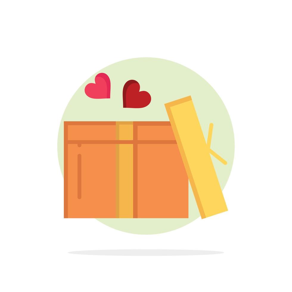 regalo amor corazón boda círculo abstracto fondo color plano icono vector