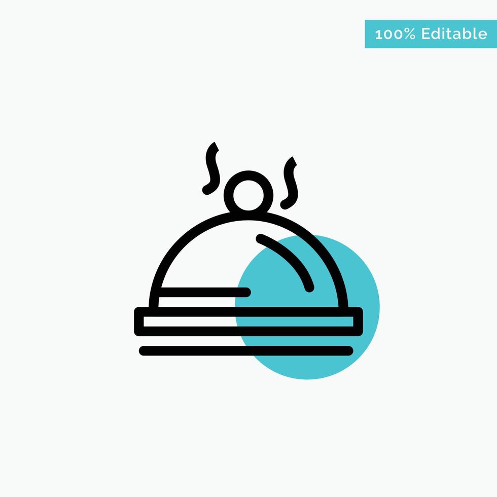 Hotel Dish Food Service turquoise highlight circle point Vector icon