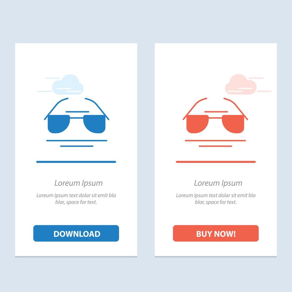 Glasses Eye View Spring  Blue and Red Download and Buy Now web Widget Card Template vector