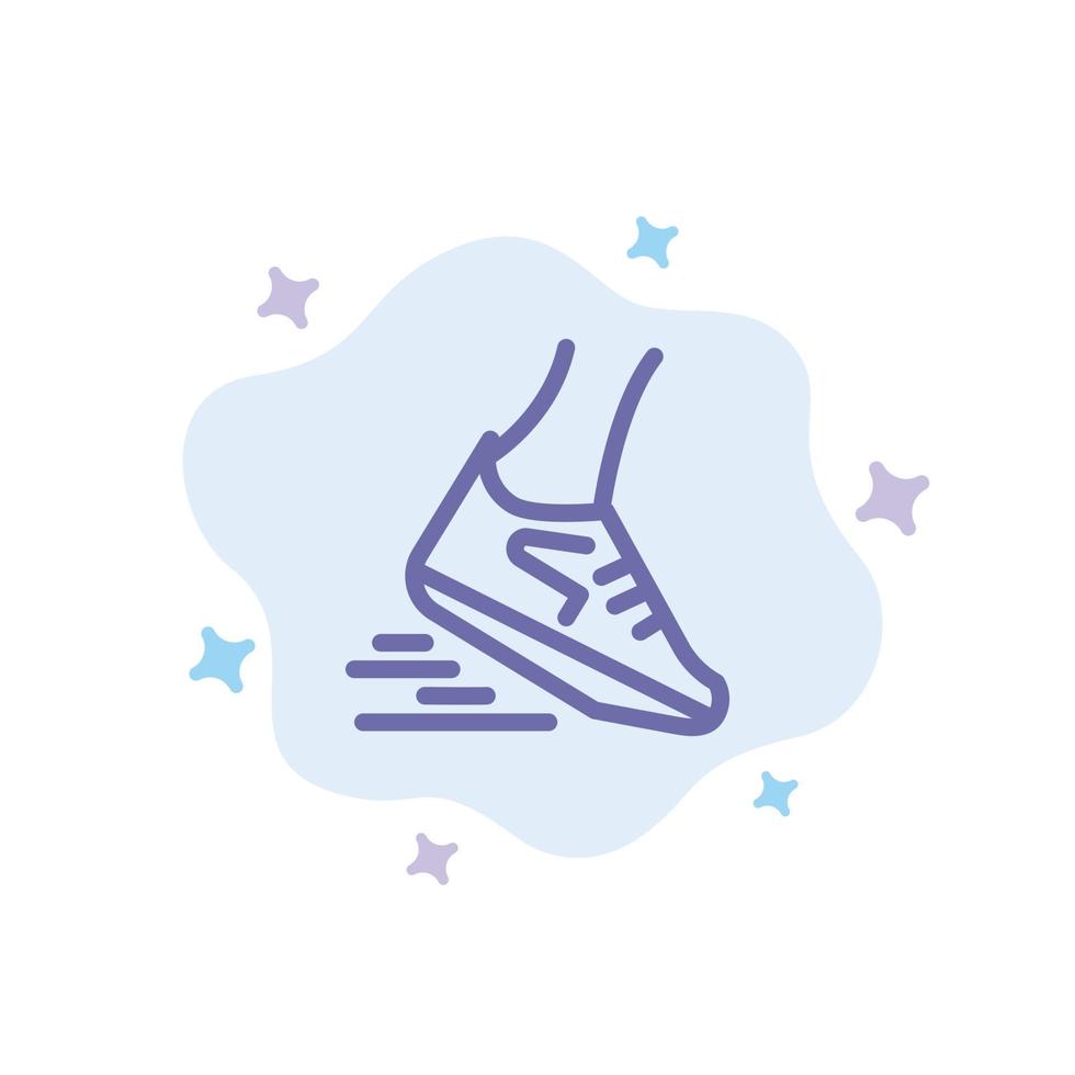 Fast Leg Run Runner Running Blue Icon on Abstract Cloud Background vector