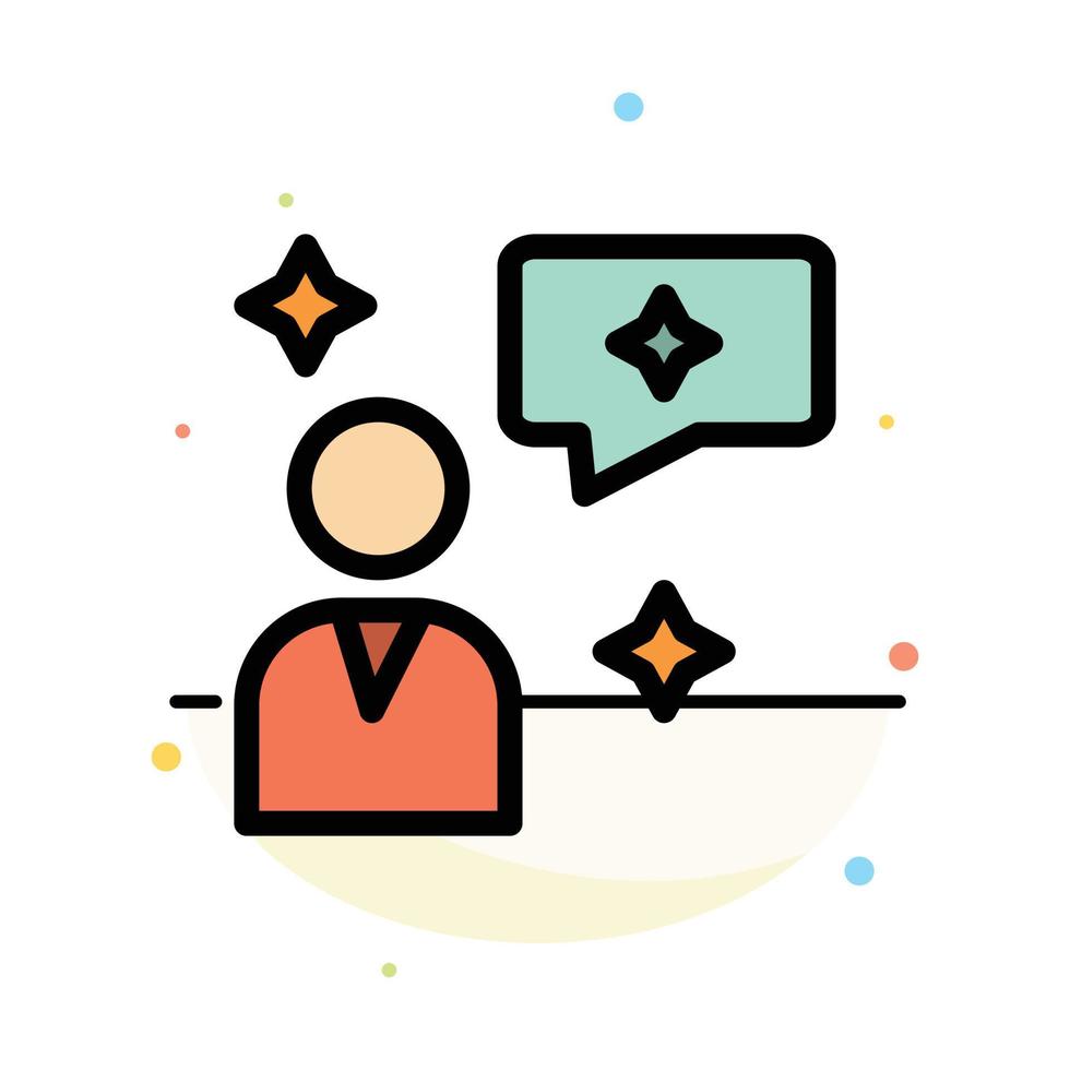 Man Chat Chatting Interface Abstract Flat Color Icon Template vector