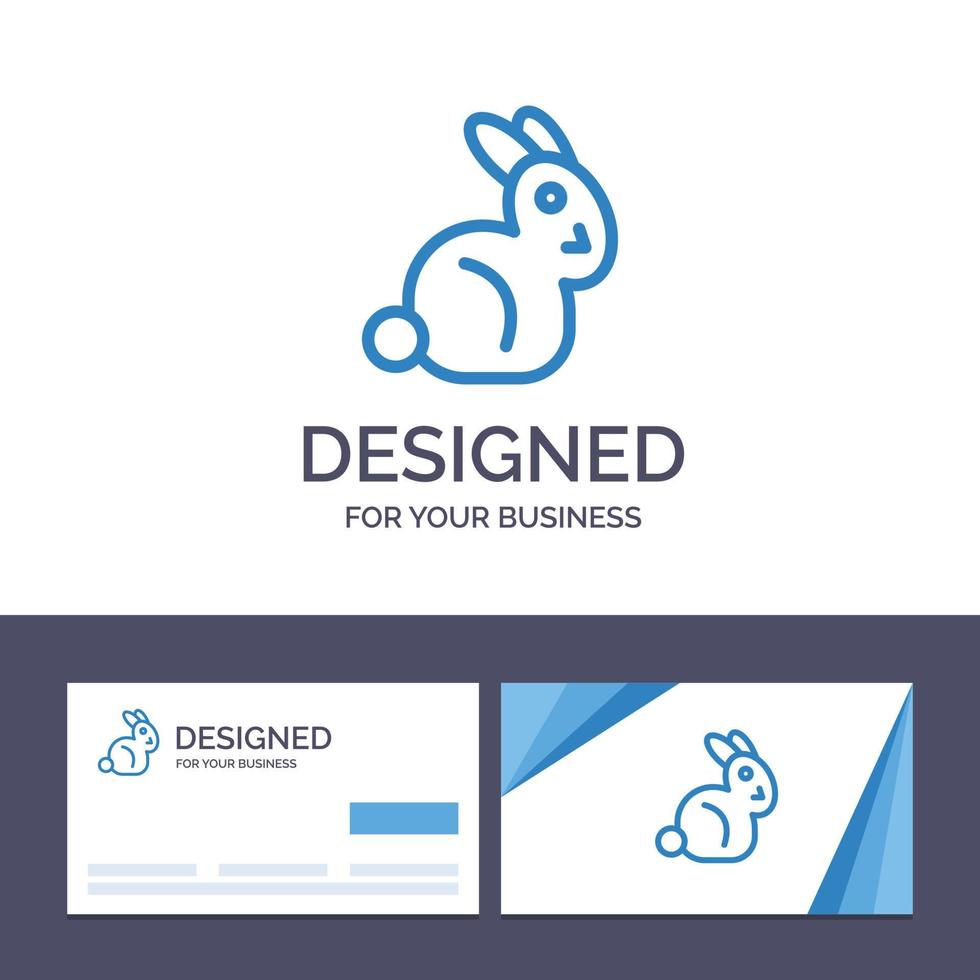 Creative Business Card and Logo template Bunny Easter Rabbit Vector Illustration